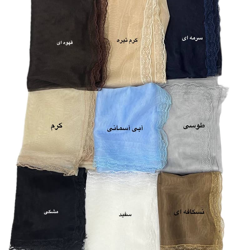 روسری زنانه مدل گیپور شاین مجلسی کد ۰۰۱۲۲ — تصویر ۳