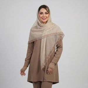 روسری زنانه مدل گیپور شاین مجلسی کد ۰۰۱۲۲