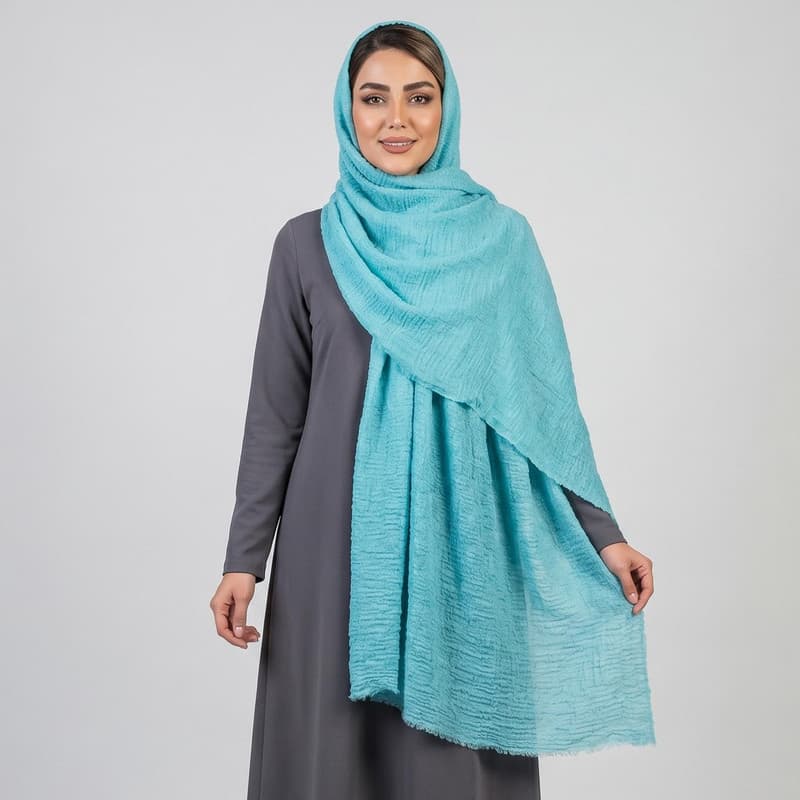 شال زنانه مدل پفکی ساده — تصویر ۱۱