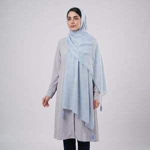 شال زنانه مدل لینن نخی منگوله دار — تصویر ۶