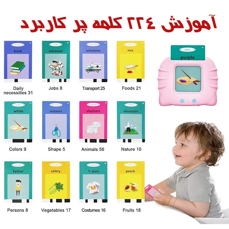 اسباب بازی مدل دستگاه فلش کارت سخنگو آموزش زبان انگلیسی — تصویر ۱۲