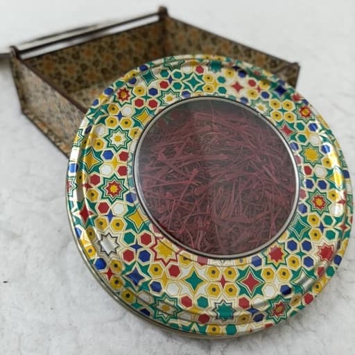 زعفران قائنات طرح خاتم جعبه چوبی 1 مثقالی (( 2 عدد ))