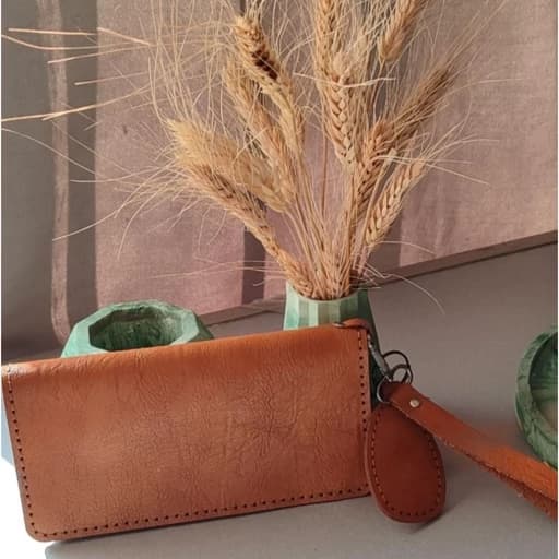 کیف پول و تلفن همراه و جاکلیدی چرم اشپالت خارجی و درجه یک اسپرت مردانه و زنانه — تصویر ۲
