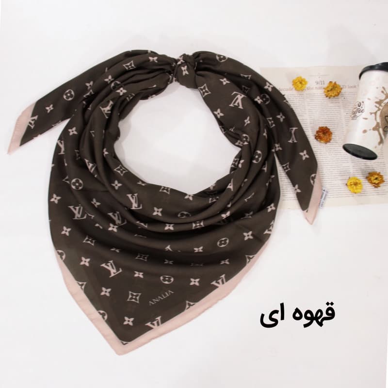 روسری زنانه مدل نخی قواره بزرگ طرح جدید ساده کد ana-2702 — تصویر ۳