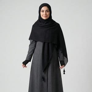 روسری زنانه مدل نخی خنک طرح ساده منگوله دار کد ana-4096