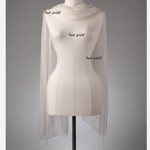 شال و روسری عروسی حریر مجلسی سفید یا سیاه دخترانه زنانه مجلسی عروسی حجاب