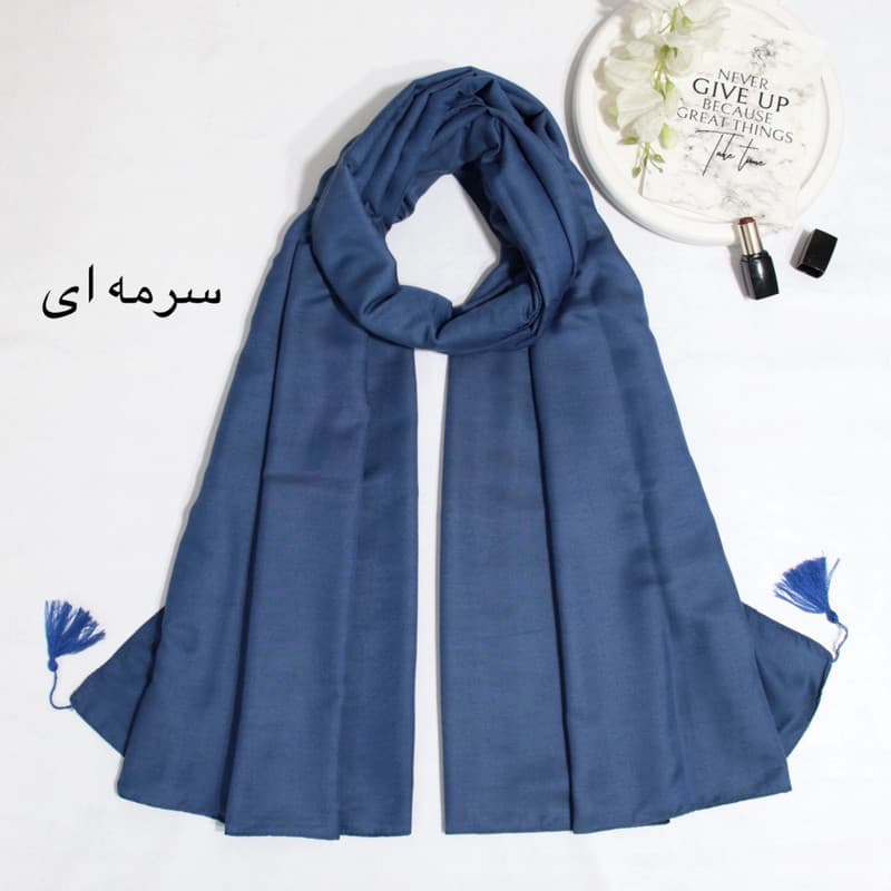 شال زنانه آنالیا مدل نخی ساده منگوله دار کد a-9610 — تصویر ۳