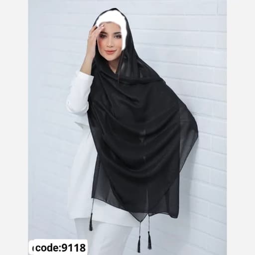 شال و روسری زنانه، شال دنیز مشکی مدل arad9118