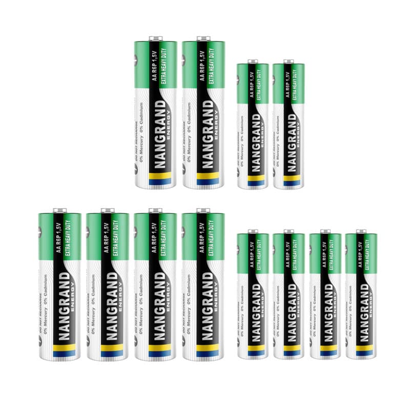 باتری قلمی و نیم قلمی نانگرند مدل extra heavy duty بسته 12 عددی — تصویر ۲
