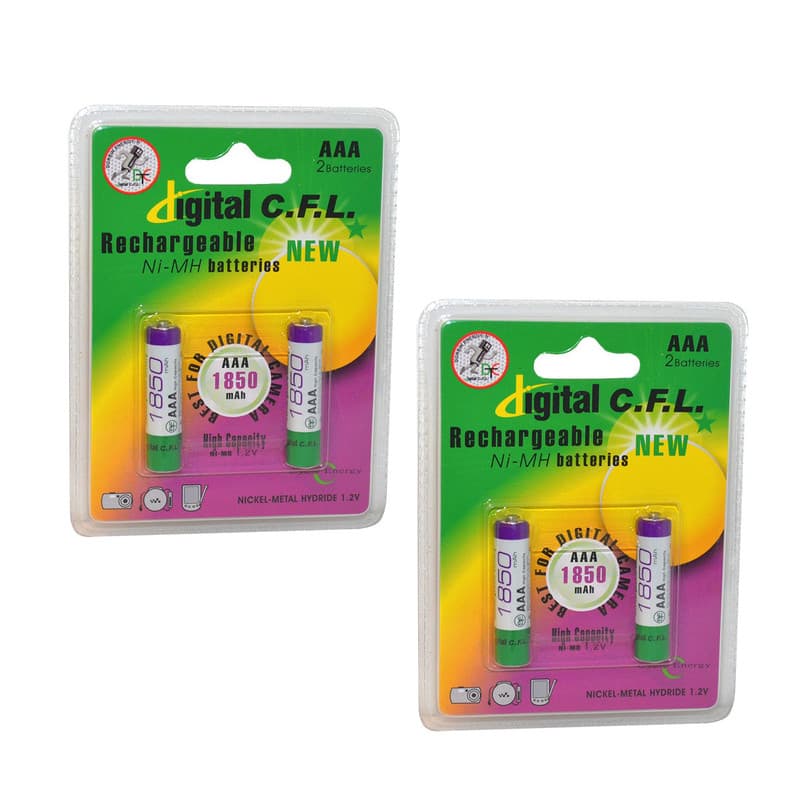 باتری قلمی و نیم قلمی قابل شارژ سی.اف.ال دیجیتال مدل 4000/1850mAh بسته 4 عددی — تصویر ۷