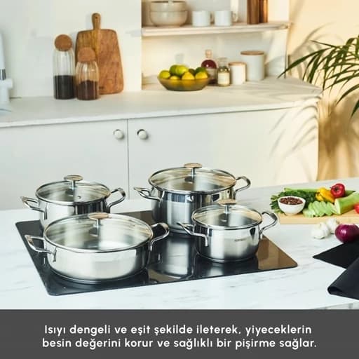 سرویس قابلمه 8 پارچه استیل کاراجا arven