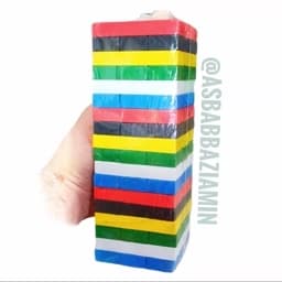 اسباب بازی جنگا رنگی 54 قطعه برج هیجان رنگی جنگا چوبی — تصویر ۳