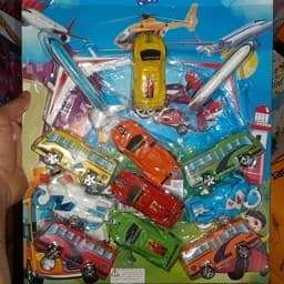 اسباب بازی ست ماشین و اتوبوس و هواپیما موتور پلاستیکی — تصویر ۳