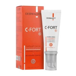 کرم صورت درمالیفت مدل C-Fort حاوی ویتامین C پوست چرب حجم 40 میلی لیتر