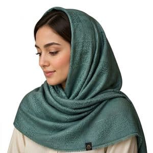 شال نخ زنانه مدل ژاکارد شاین دار با طول و عرض 70x190 سانتی‌متر