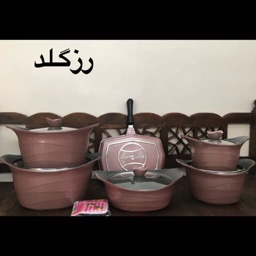 سرویس قابلمه چدن گرانیت 15 پارچه هبرون زیر قیمت کل بازار — تصویر ۲
