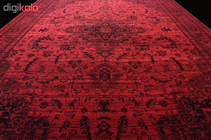 فرش ماشینی رادین طرح پتینه هریس رنگ زمینه اناری — تصویر ۴
