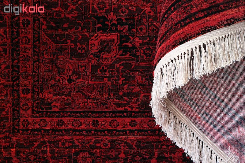 فرش ماشینی رادین طرح پتینه هریس رنگ زمینه اناری — تصویر ۵