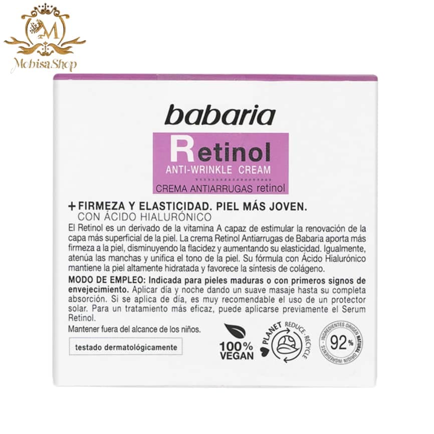کرم صورت رتینول باباریا babaria حجم 50 میل — تصویر ۳