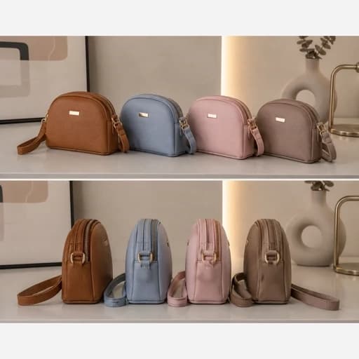 کیف زنانه دوشی چرم دوزیپ شیک کیف کوچک