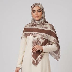 روسری زنانه مدل ابریشم توییل مجلسی طبیعت و جنگل کد 1