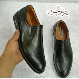 کفش مردانه اداری شیک چرم طبیعی مدل لوئیز مشکی — تصویر ۳