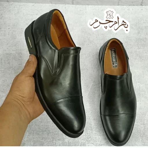 کفش مردانه اداری شیک چرم طبیعی مدل لوئیز مشکی