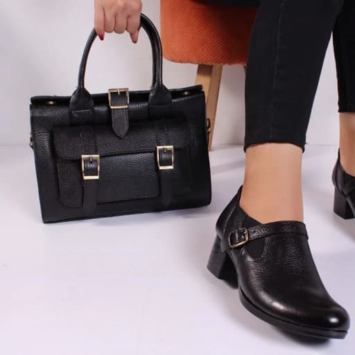 کیف زنانه دستی و دوشی چرم طبیعی گاوی مدل صندوقی