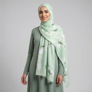 شال زنانه مدل نخی چهار فصل طرح شکوفه کد ana-7087