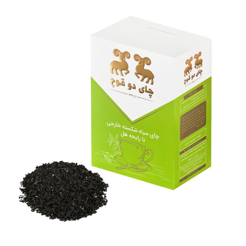چای سیاه خارجی شکسته دو قوچ با رایحه هل - 450گرم — تصویر ۴