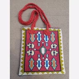 کیف ورنی (گلیم پیچ) پشم دستباف آذربایجان پس کرایه — تصویر ۳