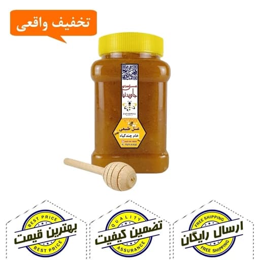 عسل خام چندگیاه ممتاز 950 گرم - با خواص درمانی و طعم طبیعی