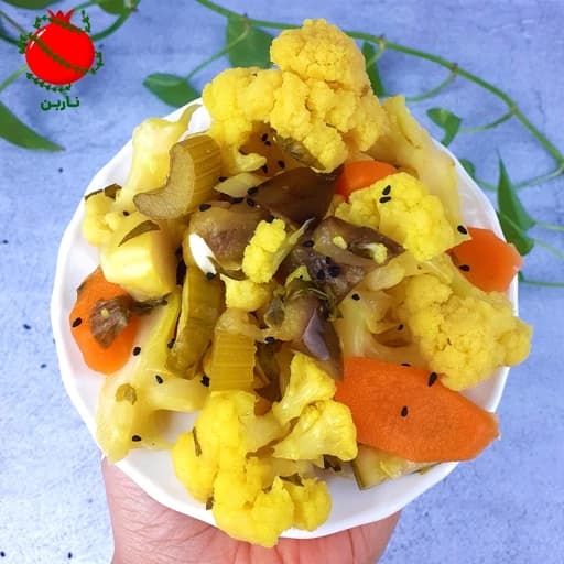 ترشی مخلوط گل کلم خانگی