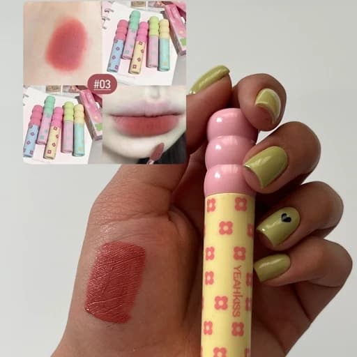 برق لب مارشمالو پینترستی رژ لب مایع مات مخملی تیک تاکی ابرسان و مرطوب کننده لیپ گلاس کیوت فانتزی — تصویر ۷