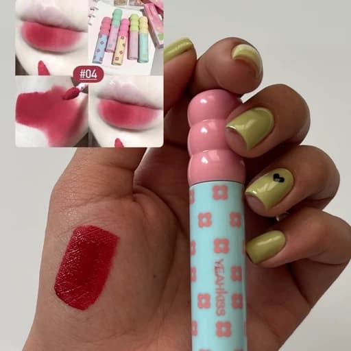 برق لب مارشمالو پینترستی رژ لب مایع مات مخملی تیک تاکی ابرسان و مرطوب کننده لیپ گلاس کیوت فانتزی — تصویر ۶