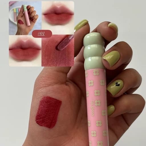 برق لب مارشمالو پینترستی رژ لب مایع مات مخملی تیک تاکی ابرسان و مرطوب کننده لیپ گلاس کیوت فانتزی — تصویر ۳