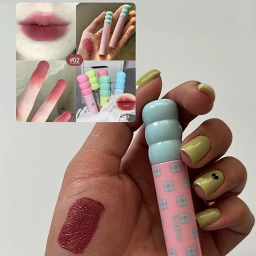 برق لب مارشمالو پینترستی رژ لب مایع مات مخملی تیک تاکی ابرسان و مرطوب کننده لیپ گلاس کیوت فانتزی — تصویر ۴