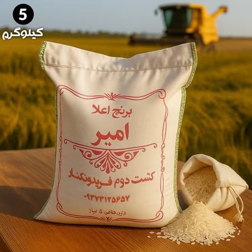 برنج کشت دوم عطری فریدونکنار (5 کیلویی) ارسال رایگان