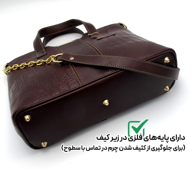 کیف دوشی زنانه مدل چرم طبیعی کد 122 — تصویر ۳