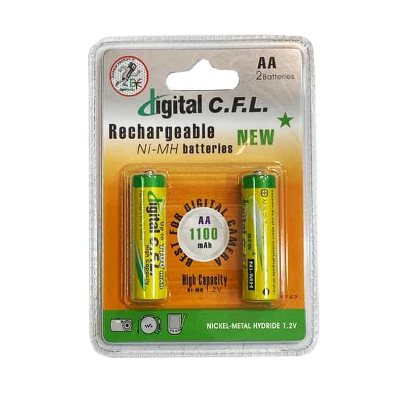 باتری قلمی قابل شارژ سی.اف.ال مدل 1100mAh بسته 2 عددی — تصویر ۲