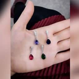 گردنبند نقره زنانه طرح جواهر ایتالیایی بالاترین عیار — تصویر ۳