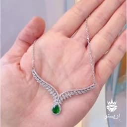 گردنبند نقره زنانه لوکس جناقی عیار 925 و آبکاری طلاسفید — تصویر ۳