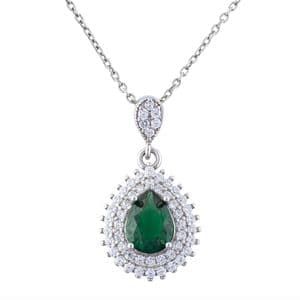 گردنبند نقره زنانه آمیتیس مدل زمرد AVN-M114