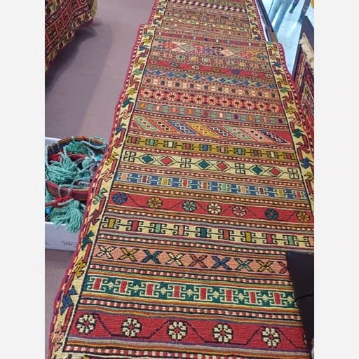 رانر گلیم سوزنی دستباف ارسباران آذربایجان پس کرایه — تصویر ۲