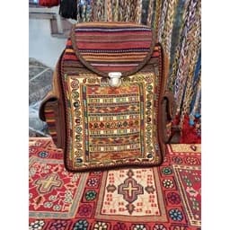 کوله پشتی ورنی (گلیم پیچ) مرینوس دستباف آذربایجان پس کرایه — تصویر ۳