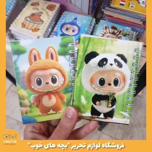 دفترچه یادداشت سیمی فانتزی حاشیه دار طرح لبوبو