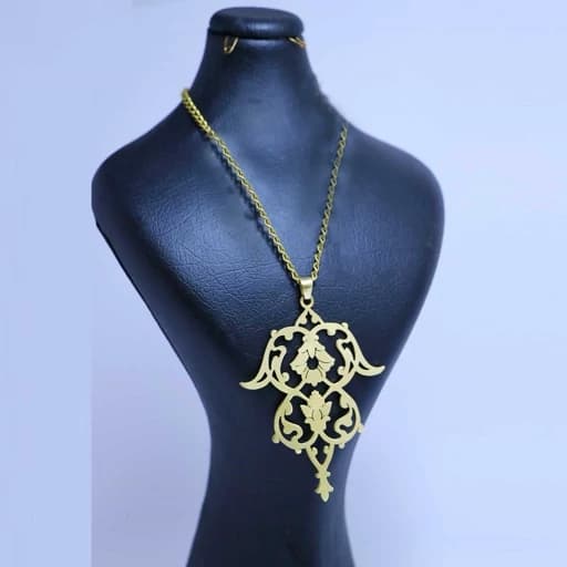 گردنبند نقره طرح باران نیکراه سایز رومانتویی پلاک نقره عیار 925 با زنجیر استیل رنگ ثابت -طلایی و نقره ای