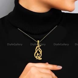 گردنبند نقره اسم آیناز پلاک نقره عیار 925 با آبکاری طلا و زنجیر استیل رنگ ثابت - 1 — تصویر ۳