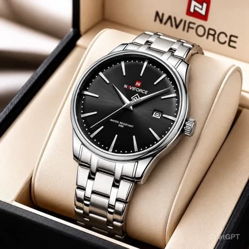 ساعت مچی مردانه نیوی فورس NAVIFORCE مدل Nf9230 ژاپنی صفحه مشکی