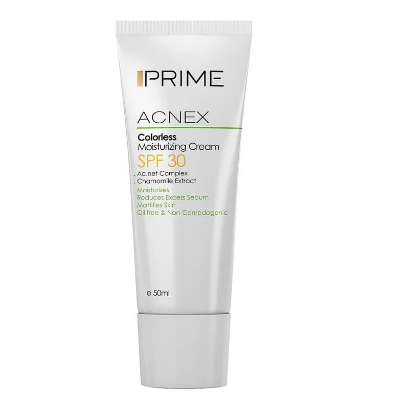 کرم مرطوب کننده بدون رنگ پرایم مدل Acnex SPF 30 حجم 50 میلی لیتر117203 — تصویر ۶